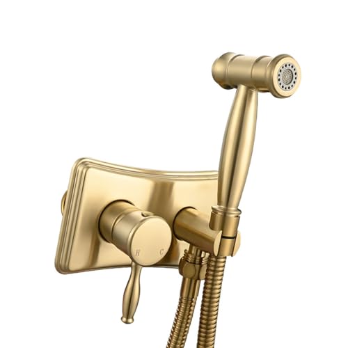 Tragbare Bürste, stabiles Hand-Bidet-Sprüh-Set, Zubehör für Toilette mit Anpassung, Wassertemperaturkontrolle, feminines Waschbidet von CHAKAE