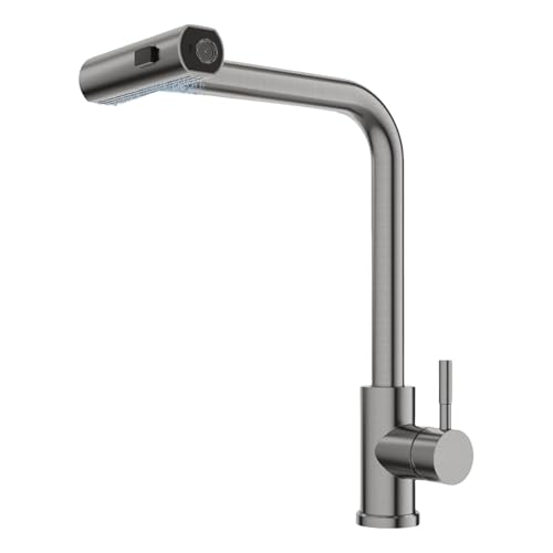 Upgrades Küchenarmatur mit herausziehbarem Wasserhahn, zeitgenössisch, ausziehbar, für Küchenspüle, elegant, mischt sich aus von CHAKAE