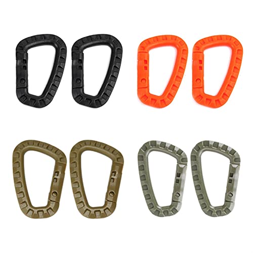 Badezimmer Geländer, 8X Carabiner quickdraw tool Clip Molle Webbing strap Outdoor Backpack Buckle Snap Lock Camp climb Bag Tactical hang hook clasp(4 Color Each 2pcs) von CHAKEUZND