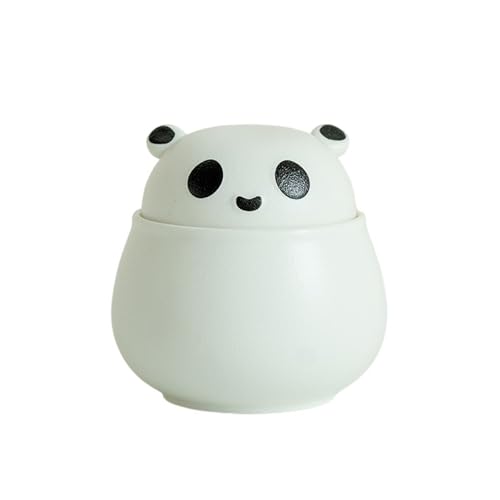 CHAKEUZND Mini-Haustierurnen, Keramikurne for menschliche und tierische Asche, Panda-Design, 2er-Pack, Weiß Schwarz(White) von CHAKEUZND
