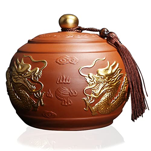 CHAKEUZND Mini-Haustierurnen, Mittelgroße Urne for menschliche Asche, Haustierurne, Lebensbaum, Mehrfarbig(Light Brown) von CHAKEUZND