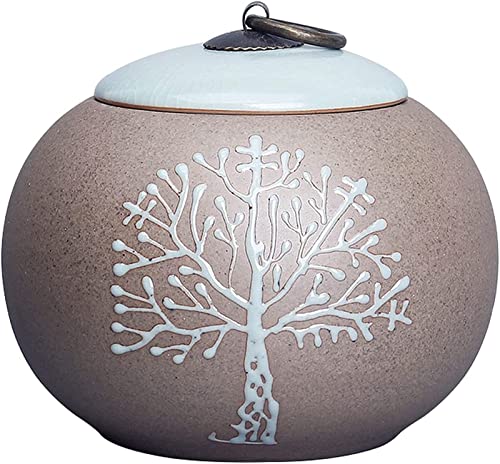 CHAKEUZND Mini-Haustierurnen, Mittelgroße Urne for menschliche Asche, Haustierurne, Lebensbaum, Mehrfarbig(Tree of Life) von CHAKEUZND