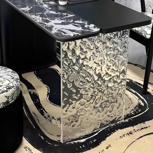 CHAKEUZND Möbelfüße aus klarem Glas, Acryl Wave Ripple Tischbein klar 40–70 cm x 70 for Schreibtisch Esszimmer Bar Couchtisch(60x70cm) von CHAKEUZND