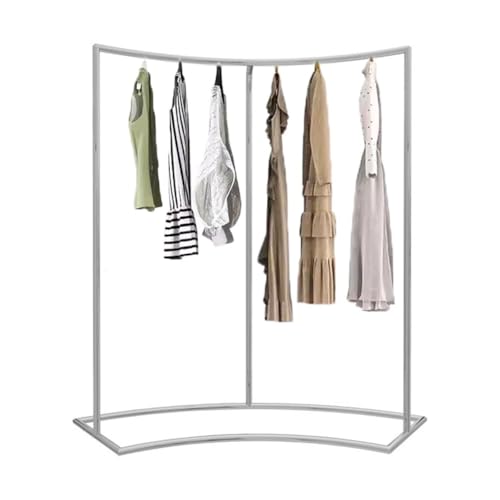 CHAKEUZND Runder Kleiderständer, Halbrunder Kleiderständer, Edelstahl, bodenstehender Kleiderständer, Silber, 2er-Pack, mehrere Größen(100x45x155cm) von CHAKEUZND