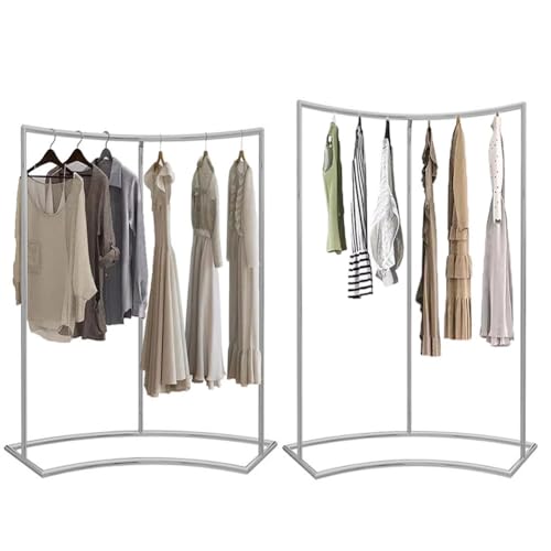 CHAKEUZND Runder Kleiderständer, Halbrunder Kleiderständer, Edelstahl, bodenstehender Kleiderständer, Silber, 2er-Pack, mehrere Größen(2PCS) von CHAKEUZND