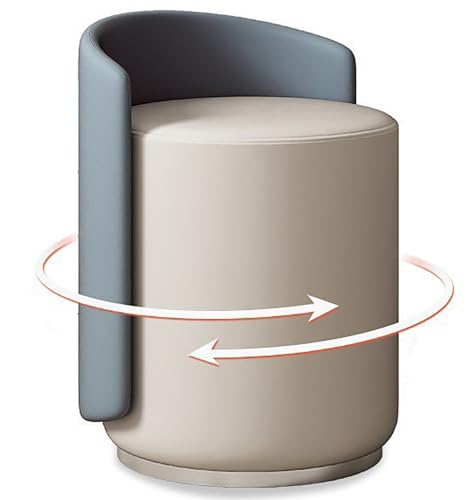 CHAKEUZND Schminkstuhl mit niedriger Rückenlehne, moderner S 360-Grad-Drehhocker for den Schminktisch, Mehrfarbig(Blue Gray) von CHAKEUZND