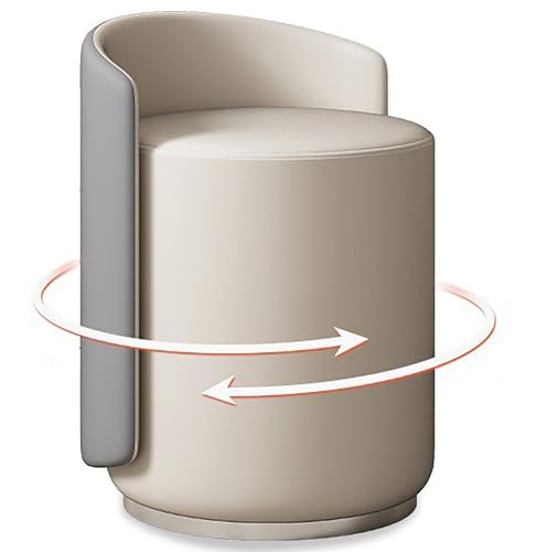 CHAKEUZND Schminkstuhl mit niedriger Rückenlehne, moderner S 360-Grad-Drehhocker for den Schminktisch, Mehrfarbig(Grey) von CHAKEUZND