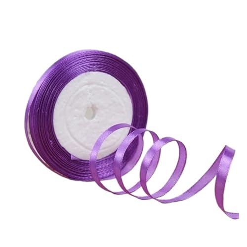 CHAKEUZND Stoffgeschenkband, Kuchenverpackungsband, 6 mm, Satinband, 91,4 m, Stück(Purple) von CHAKEUZND