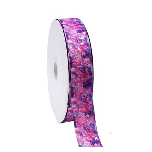 CHAKEUZND Stoffgeschenkband, Kuchenverpackungsband 10 Yards 38 mm Mehrfarbiges Sternmuster(Color 2) von CHAKEUZND