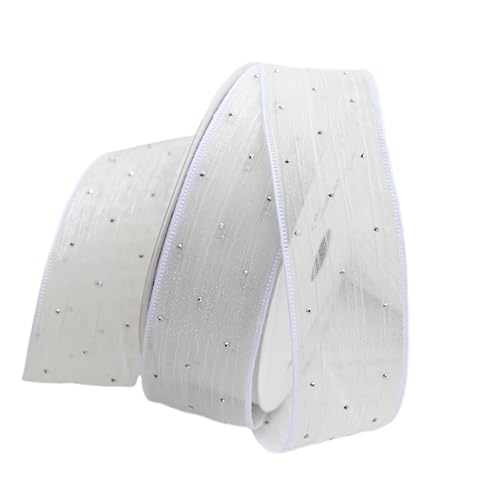 CHAKEUZND Stoffgeschenkband, Kuchenverpackungsband 20 Yards 4 cm Breite(White) von CHAKEUZND