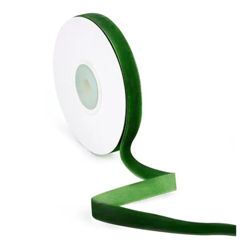 CHAKEUZND Stoffgeschenkband, Mehrfarbiges, einseitiges, beflocktes Samtband, 1 cm und 2,5 Breite, 15 Yards(1cm E) von CHAKEUZND