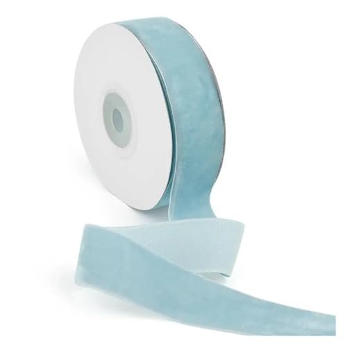 CHAKEUZND Stoffgeschenkband, Mehrfarbiges, einseitiges, beflocktes Samtband, 1 cm und 2,5 Breite, 15 Yards(2.5cm 04) von CHAKEUZND