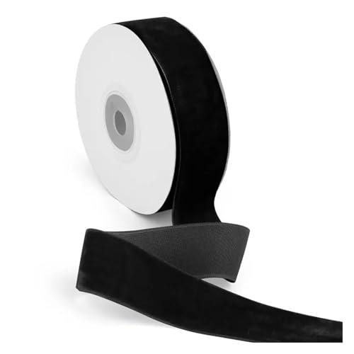 CHAKEUZND Stoffgeschenkband, Mehrfarbiges, einseitiges, beflocktes Samtband, 1 cm und 2,5 Breite, 15 Yards(2.5cm 07) von CHAKEUZND