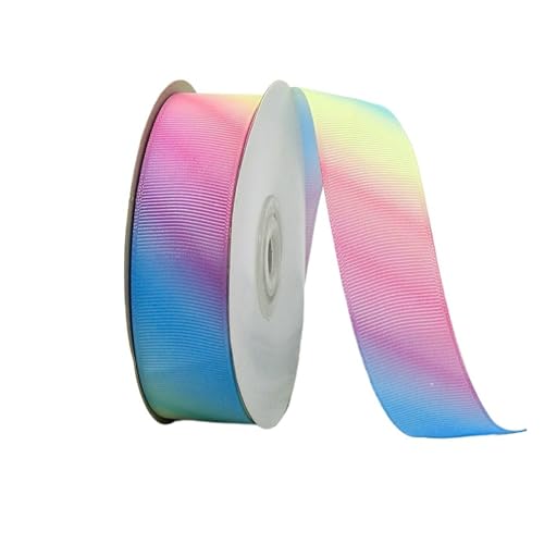 CHAKEUZND Stoffgeschenkband, Ripsband, Mehrfarbig, Verschiedene Breiten, 2er-Pack, 25-Yard-Rollen(25MM-Wide) von CHAKEUZND