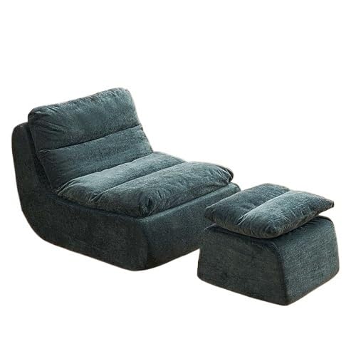 CHAKEUZND abnehmbares kleines Sofa, Komprimiertes Sofa und Fußstütze, 2er-Pack, Mehrfarbig(Green,with Pedal) von CHAKEUZND
