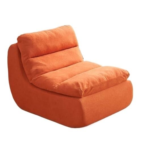 CHAKEUZND abnehmbares kleines Sofa, Komprimiertes Sofa und Fußstütze, 2er-Pack, Mehrfarbig(Orange,Single Sofa) von CHAKEUZND