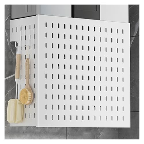 Küchen-Stecktafel-Organizer, Pegboard Organizer Wandhalterung 4 Haken Keine Bohrer Installation Home Office 2 Farben Mehrere Größen(White,42x17x26cm) von CHAKEUZND