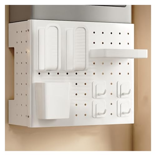 Küchen-Stecktafel-Organizer, Wand-Pegboard-Organizer-Set mit Zubehör, weiß, mehrere Größen(40x15x30cm) von CHAKEUZND
