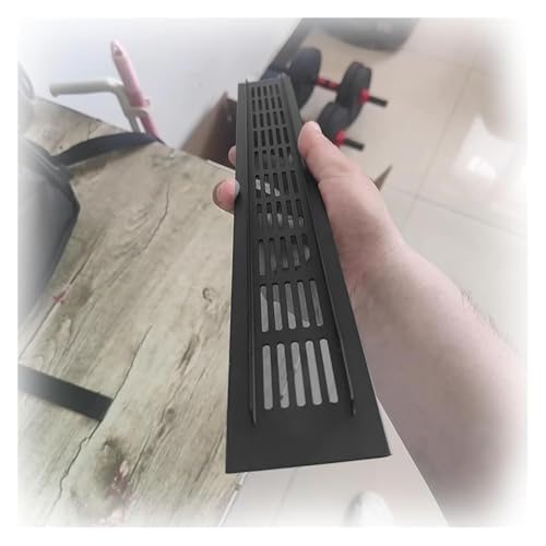 Lamellentür, Lüftungsabdeckung, Aluminiumlegierung, Schwarz, mehrere Größen(64x420 mm) von CHAKEUZND