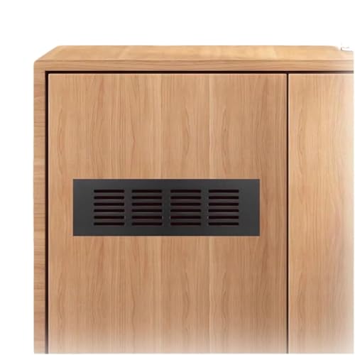 Lamellentür, Lüftungsabdeckung aus Aluminiumlegierung for die Wand von Wohnschränken, mehrere Größen, Schwarz(Black,3 4/9x30 1/3 in(9x77 cm)) von CHAKEUZND