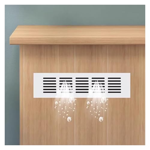 Lamellentür, Lüftungsabdeckung aus Aluminiumlegierung for die Wand von Wohnschränken, mehrere Größen, Schwarz(White,3 4/9x22 4/9 in(9x57 cm)) von CHAKEUZND