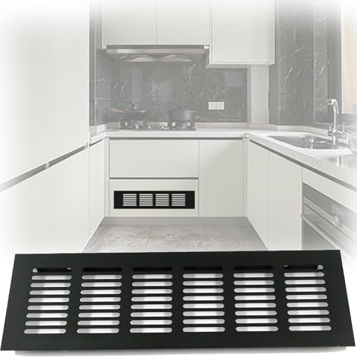 Lamellentür, Lüftungsabdeckungen aus Aluminiumlegierung, Schwarz/Weiß, mehrere Größen, 22 Stück(Black,3 4/9x20 4/9 in) von CHAKEUZND