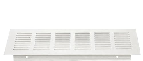 Lamellentür, Lüftungsabdeckungen aus Aluminiumlegierung, Schwarz/Weiß, mehrere Größen, 22 Stück(White,3 4/9x24 2/5 in) von CHAKEUZND