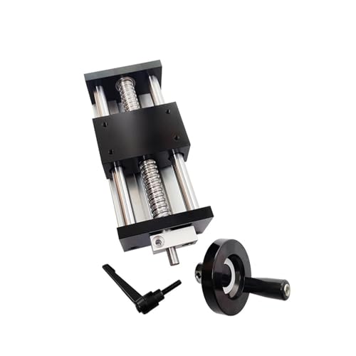 Linearschienen-Schiebetisch, Handbetriebenes Kugelumlaufspindel-Schiebetisch-Linearmodul, 50–600 mm Hub, 12 mm/16 Führung(100mm,With Scale) von CHAKEUZND