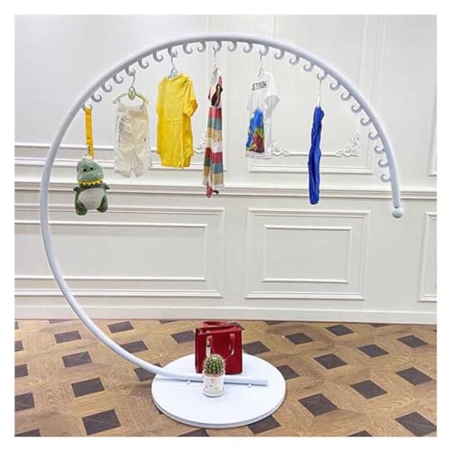 Runder Kleiderständer, C-förmiger Kleiderständer aus Metall mit Haken for die Boutique-Ausstellung, Mehrfarbig, mehrere Größen von CHAKEUZND