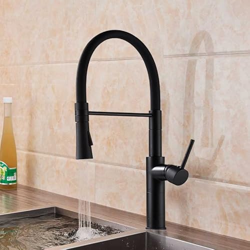 Schwenkbare Einhebelmischer, Bar Bauernhaus Kommerziellen Küche Waschbecken Wasserhahn Einzigen Hebel Deck Montiert(Nero) von CHAKEUZND