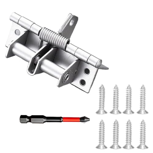 Selbstausrichtendes Federscharnier, Federbelastete Türscharniere mit Schrauben, mehrfarbig(1pc silvery) von CHAKEUZND