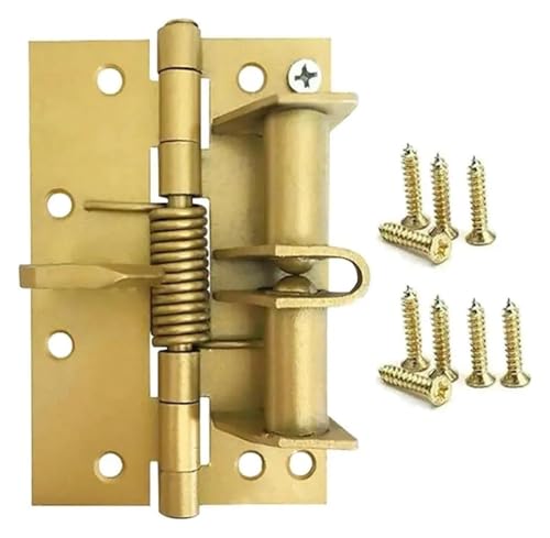 Selbstausrichtendes Federscharnier, Federscharniere mit selbstausrichtender 90-Grad-Positionierung, automatisches Schließen, 4 Zoll, mehrfarbig(Gold) von CHAKEUZND