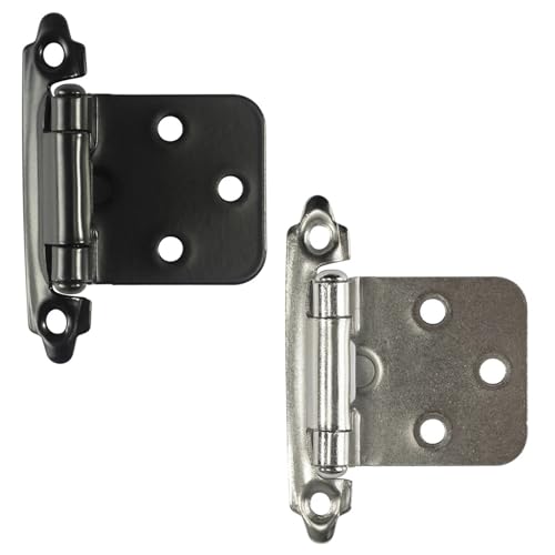 Selbstausrichtendes Federscharnier, Selbstschließende Scharniere aus Metall for Küchenschranktüren aus Holz, 2 Stück, mehrfarbig(M00128-a Nickel 2ps) von CHAKEUZND