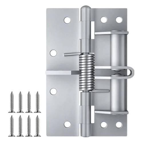 Selbstausrichtendes Federscharnier, Selbstschließende Türscharniere, mehrfarbig, 10,2 cm(Silver) von CHAKEUZND