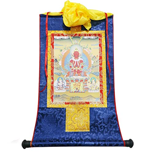 Tibetisch-buddhistischer Thangka, Wandbild, tibetischer Buddha, langlebige Wandkunst für Schlafzimmer, Dekoration für Wohnzimmer, Seidenstickerei, Thangka-Prinzessin, 49 x 63 cm von CHAKEUZND