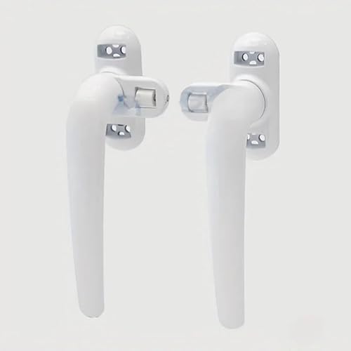 UPVC-Fenstergriff-Verriegelung, Aluminium-Fenstergriff mit Schlüsselverriegelung, 1 Paar, for Fenster und Türen, mehrfarbig(White 1pair) von CHAKEUZND