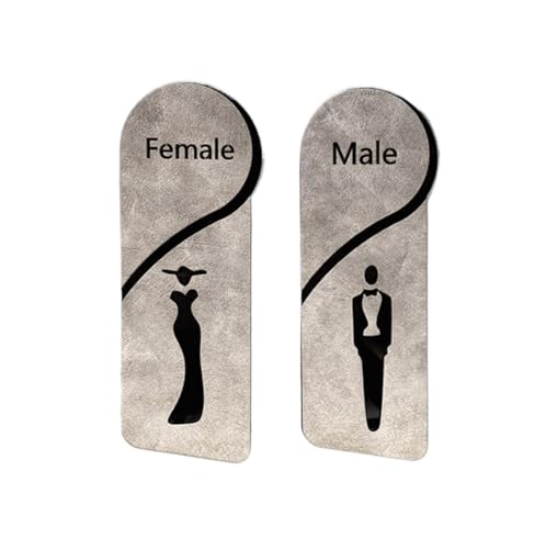 WC-Tür-WC-Identifikationsschilder, Männer und Frauen, WC-Figuren-Set, Acryl, modernes Toilettenschild, Badezimmertürschilder, 11 x 30 cm von CHAKEUZND