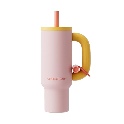 CHaKOLAB BaWangCup Isolierte Wasserflasche Trinkgeschirr Pink & Gelb Tumbler 1000 ml von CHAKO LAB