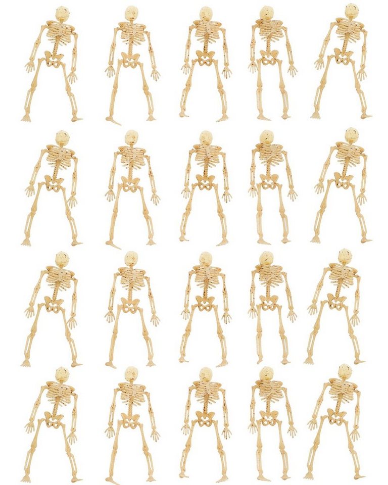 CHAKS Dekoobjekt 20er Set 'Mini Skelette' - 9 cm, Knochenweiß - Ha von CHAKS