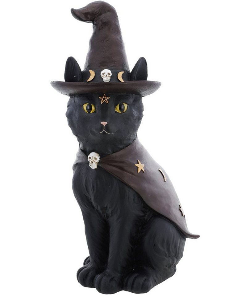 CHAKS Dekoobjekt Halloween Dekofigur 'Schwarze Katze mit Hut', Sal von CHAKS