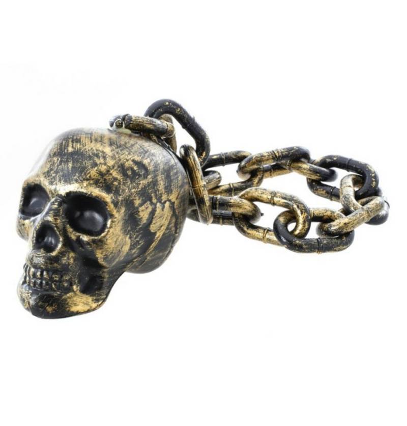 CHAKS Dekoobjekt Halloween Kunststoffkette mit goldenem Totenkopf von CHAKS