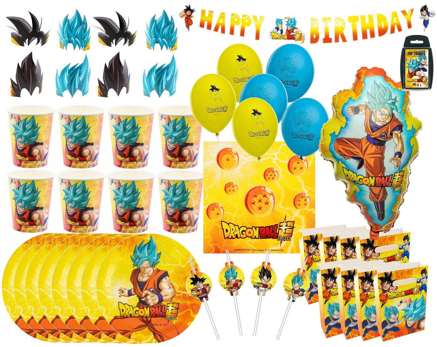 CHAKS Einweggeschirr-Set Dragon Ball - Kindergeburtstags-Set (69-tlg) von CHAKS