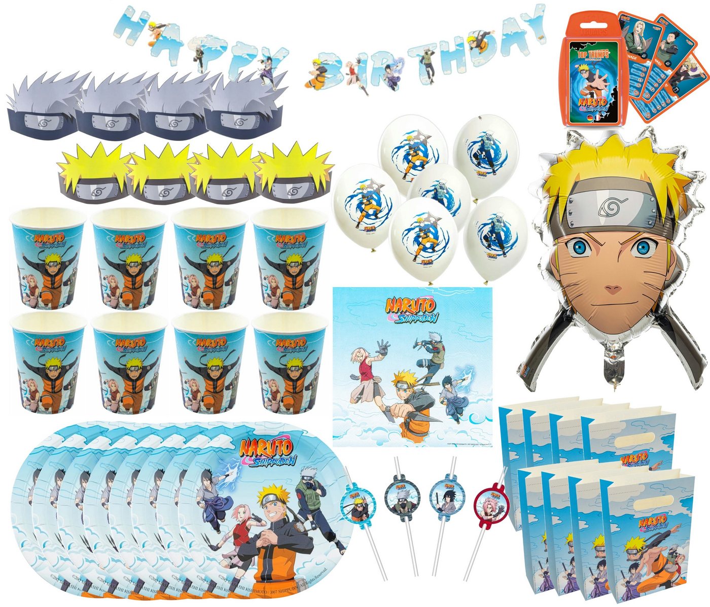 CHAKS Einweggeschirr-Set Naruto - Kindergeburtstags-Set (69-tlg) von CHAKS