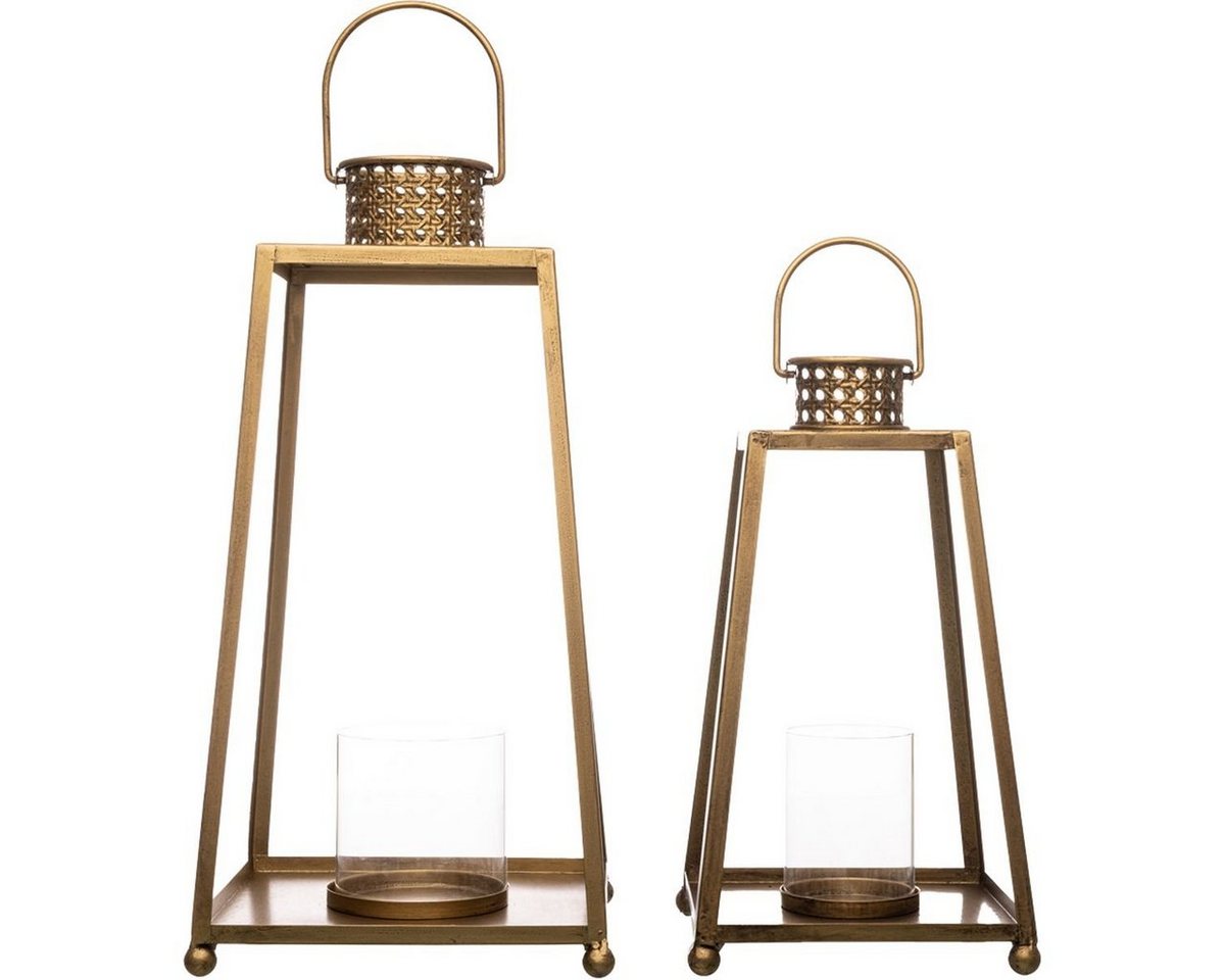 CHAKS Kerzenlaterne Offene Laternen 2er-Set Metall Windlicht Weihnachten Gold Vintage CHAKS Kerzenlaterne Offene Laternen 2er-Set Metall Windlicht Weihnachten Gold Vintage von CHAKS