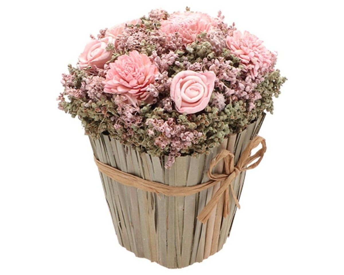 Kunstblumenstrauß Rosa Rosen Trockenblumen Deko Hochzeit Wohn-Deko Großer Strauß, CHAKS von CHAKS