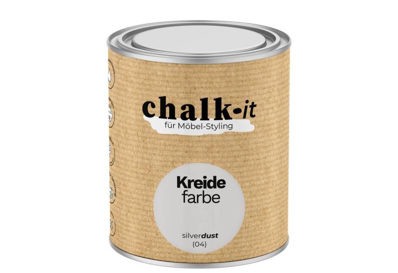 CHALK IT Kreidefarbe Chalk-it Kreidefarbe (04) Silver Dust 0,75L von CHALK IT
