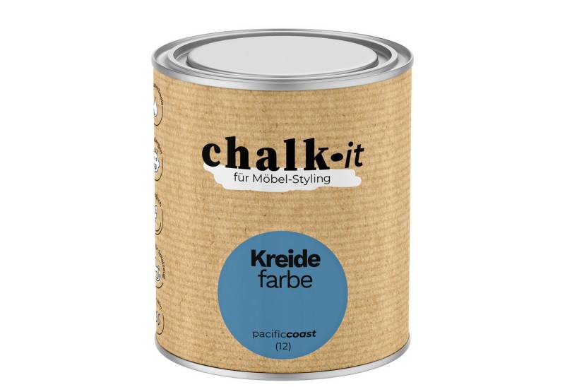 CHALK IT Kreidefarbe Chalk-it Kreidefarbe (12) Pacific Coast 0,75L von CHALK IT