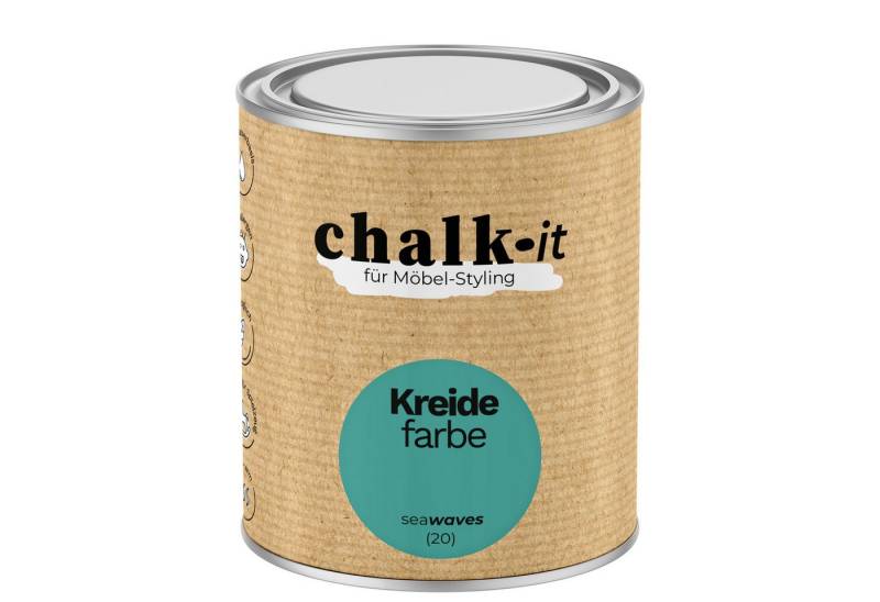 CHALK IT Kreidefarbe Chalk-it Kreidefarbe (20) Sea Waves 0,75L von CHALK IT