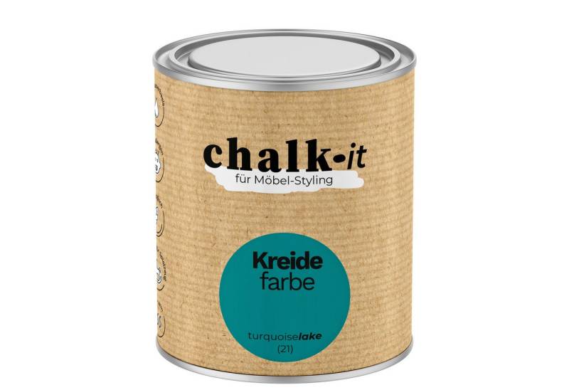 CHALK IT Kreidefarbe Chalk-it Kreidefarbe (21) Turquoise Lake 0,75L von CHALK IT