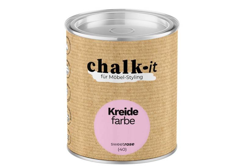 CHALK IT Kreidefarbe Chalk-it Kreidefarbe (40) Sweet Rose 0,125L von CHALK IT
